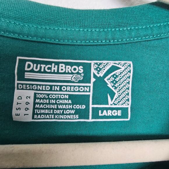 Dutch Bros Killer Coffee Shirt Womens Casual Graphic Tee Size L Skeleton Hands - Picture 7 of 7